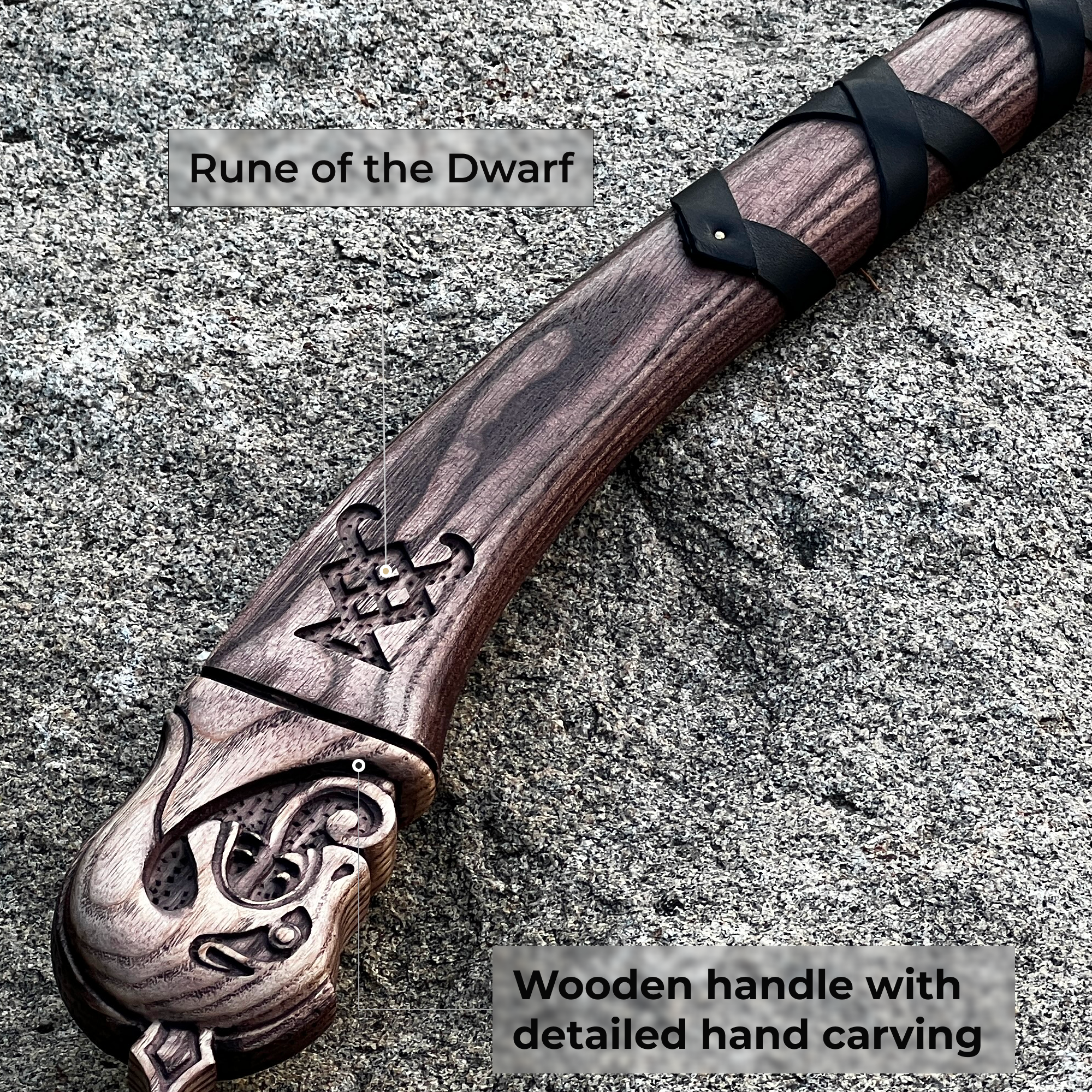Hand-forged Leviathan axe with leather wrap