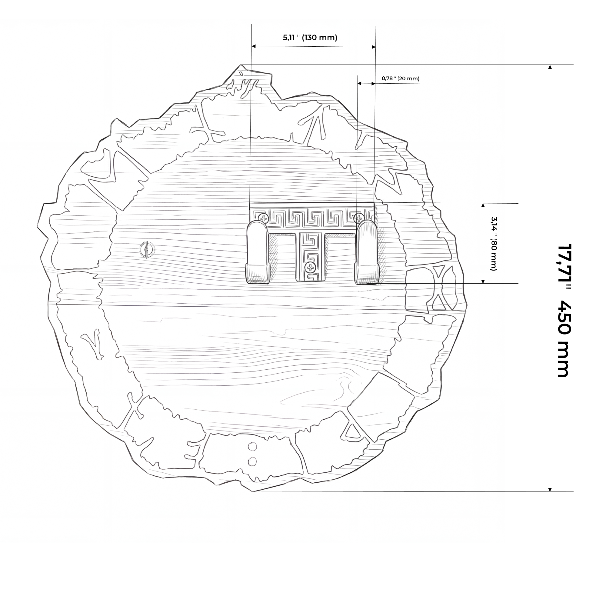 Wooden "Runekeeper" Leviathan Wall Mount