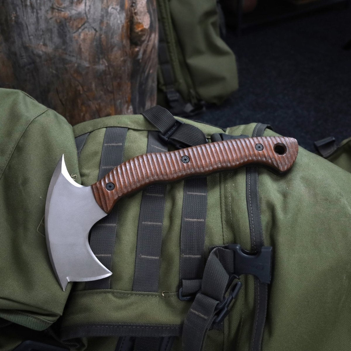 Compact tomahawk "Mingan" with polymer composite handle from AncientSmithy