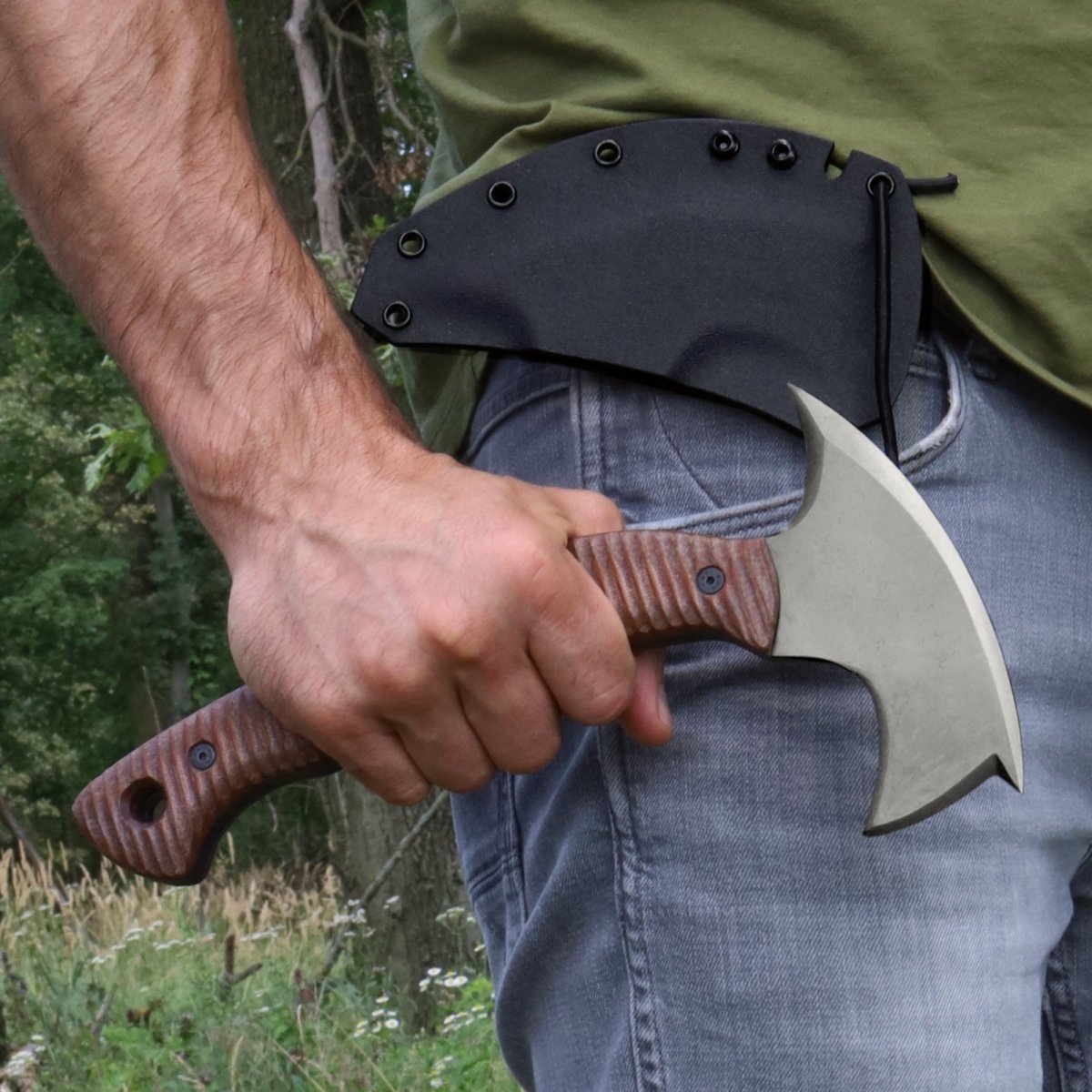 Compact tomahawk "Mingan" with polymer composite handle from AncientSmithy