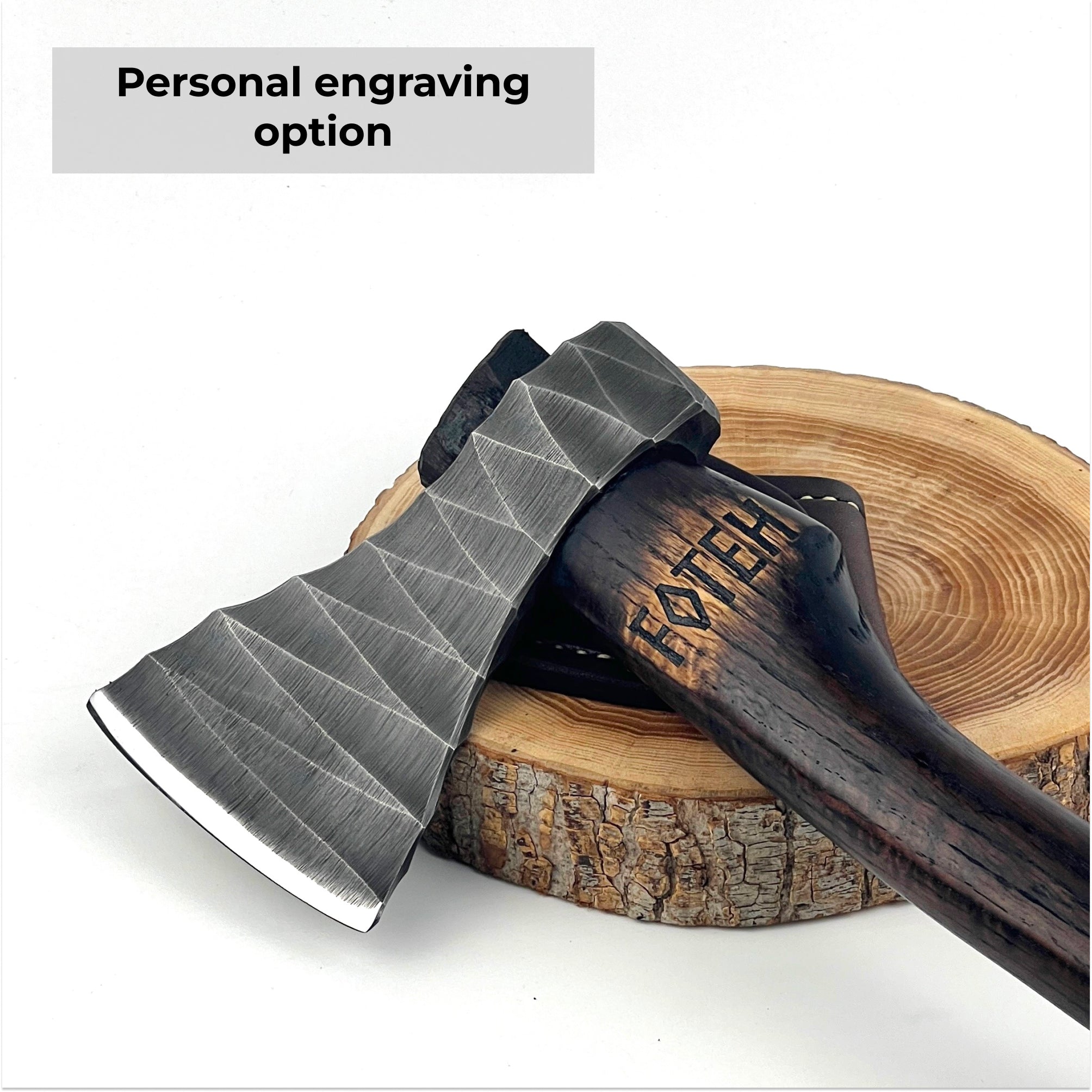 Hand forged hatchet “Vill Gustus” with wooden box included