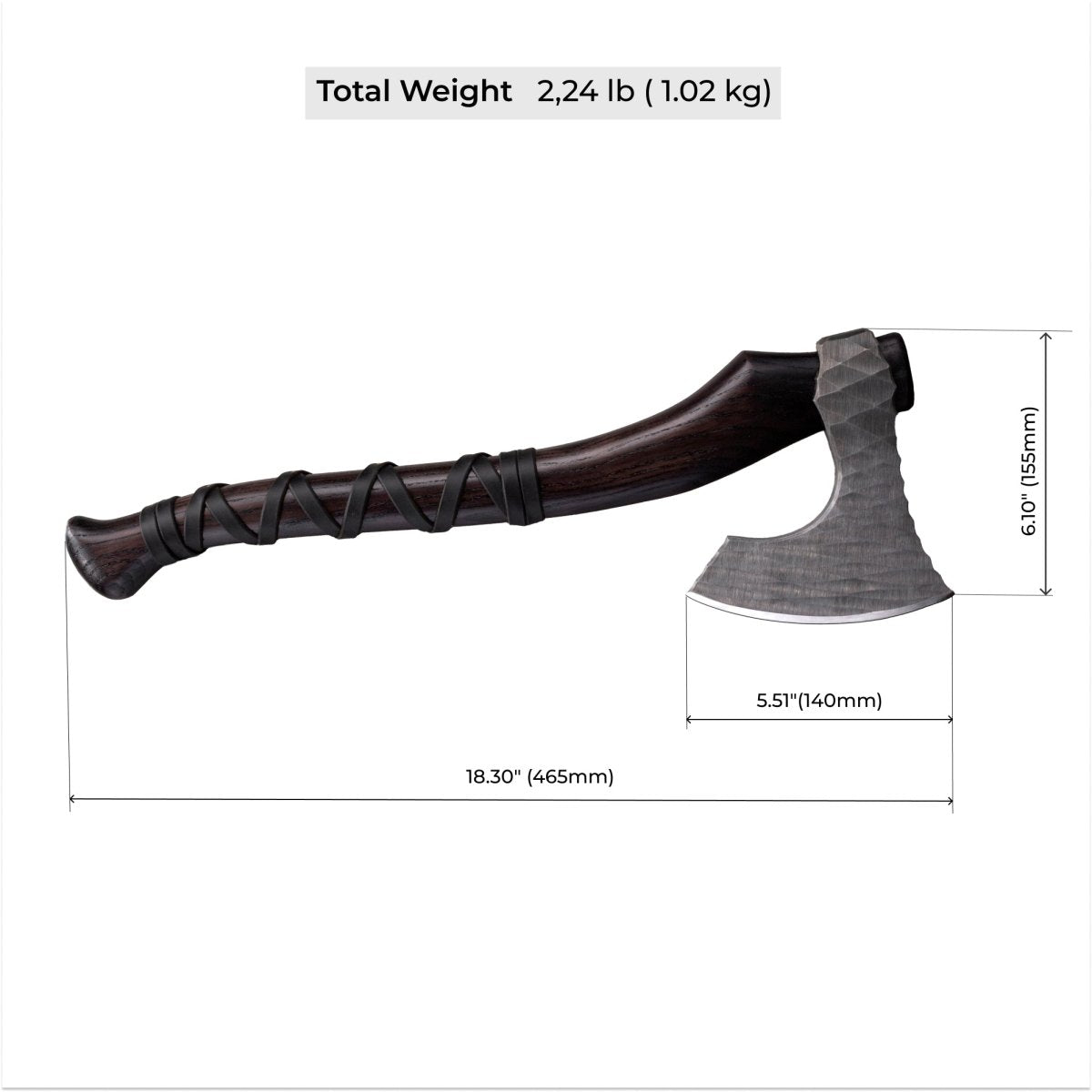 Hand forged axe “Sterk Vorley” with leather cover from AncientSmithy