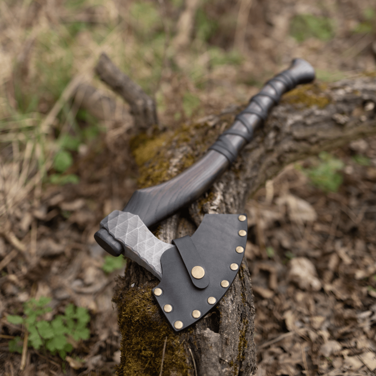 Hand forged axe “Sterk Vorley” with leather cover from AncientSmithy