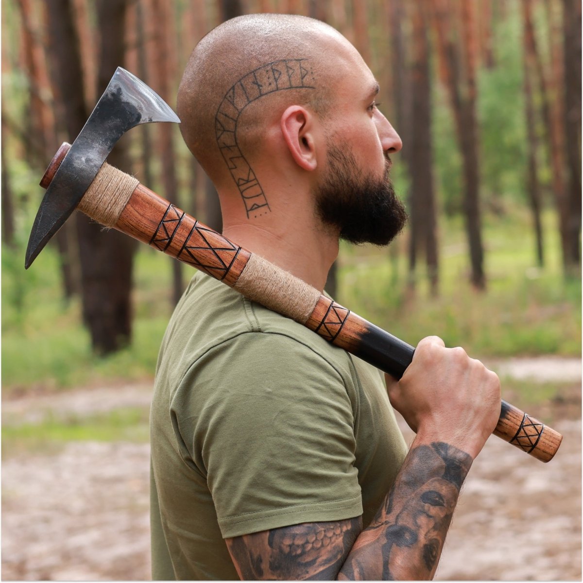 Hand - forged Gagegizhig tomahawk from AncientSmithy