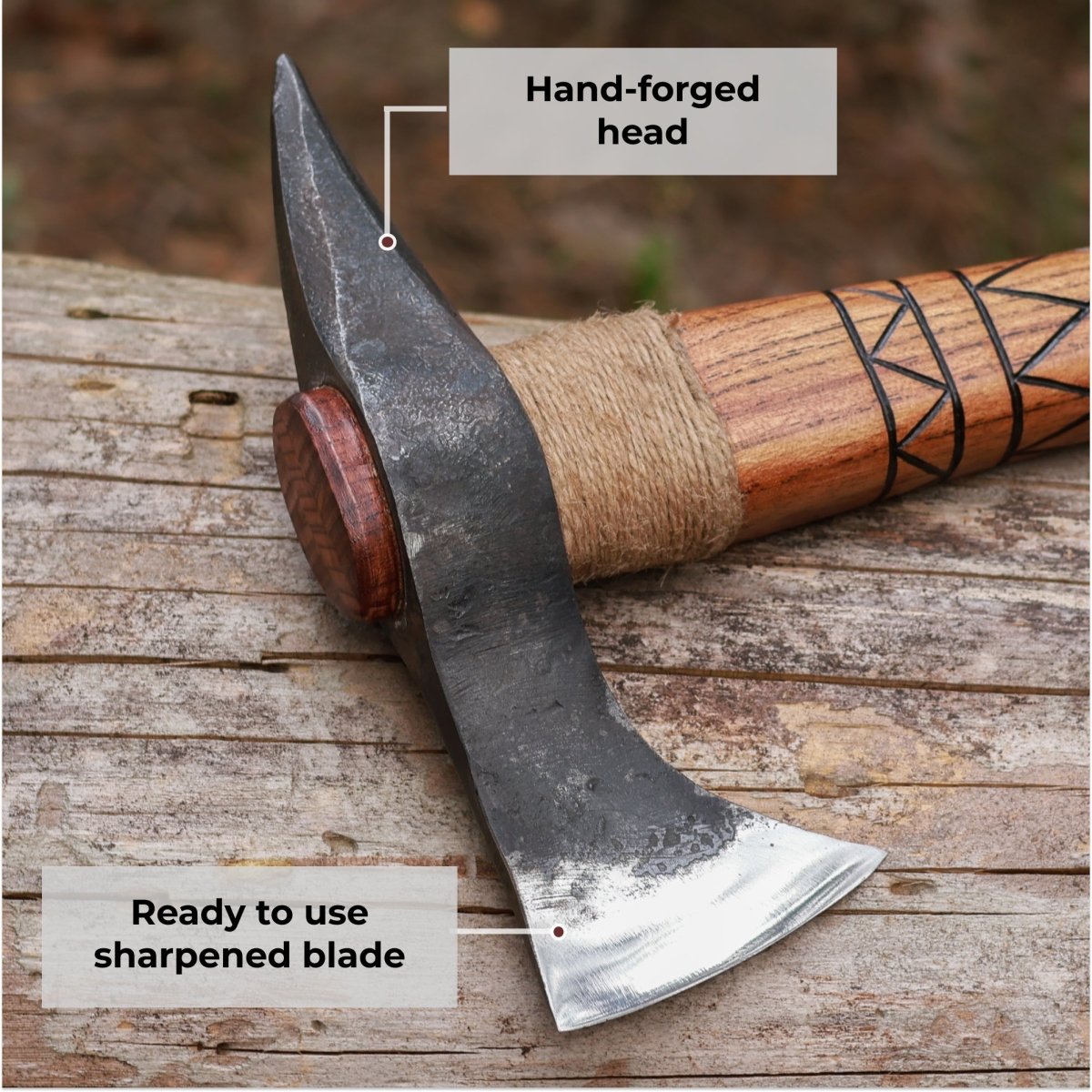 Hand - forged Gagegizhig tomahawk from AncientSmithy