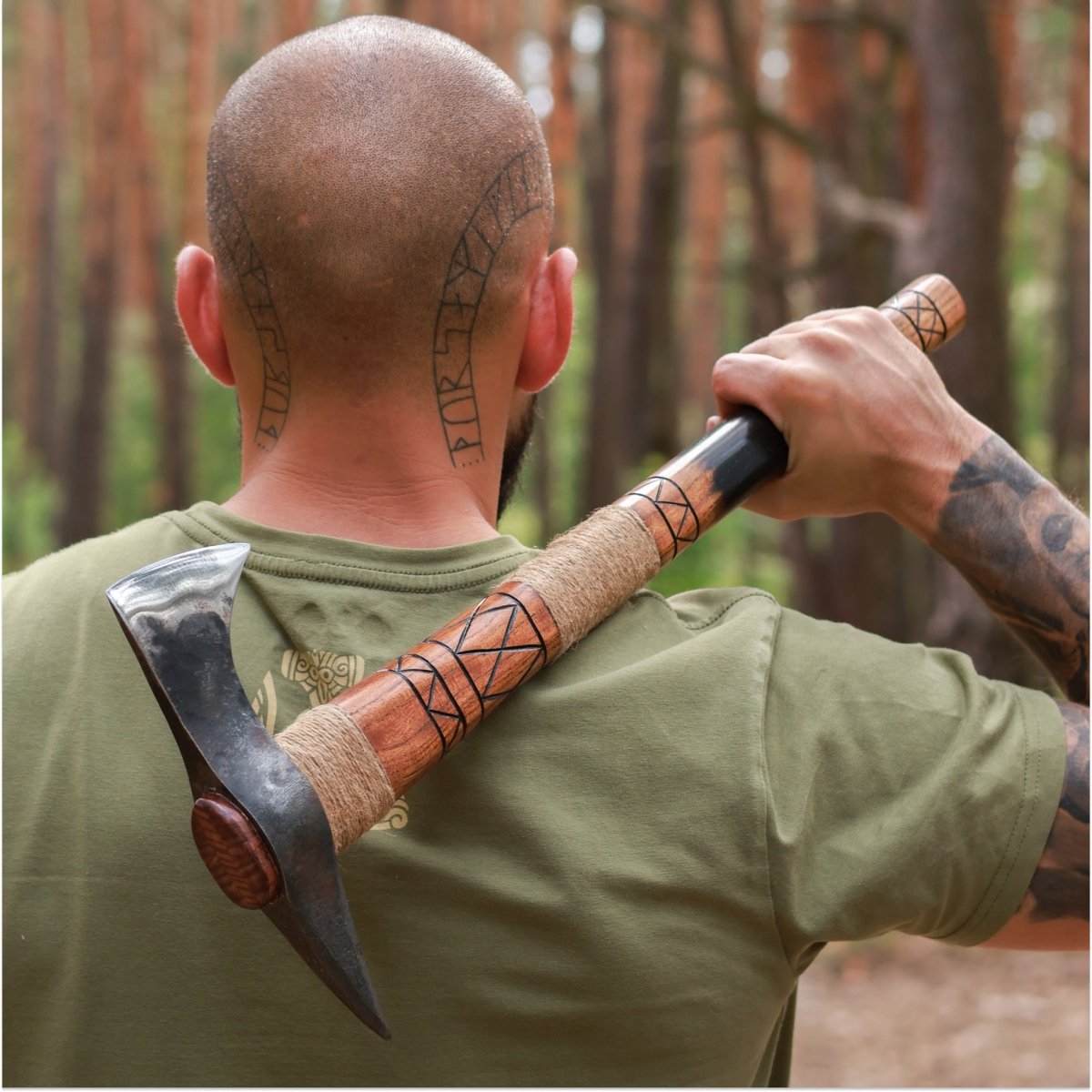 Hand - forged Gagegizhig tomahawk from AncientSmithy