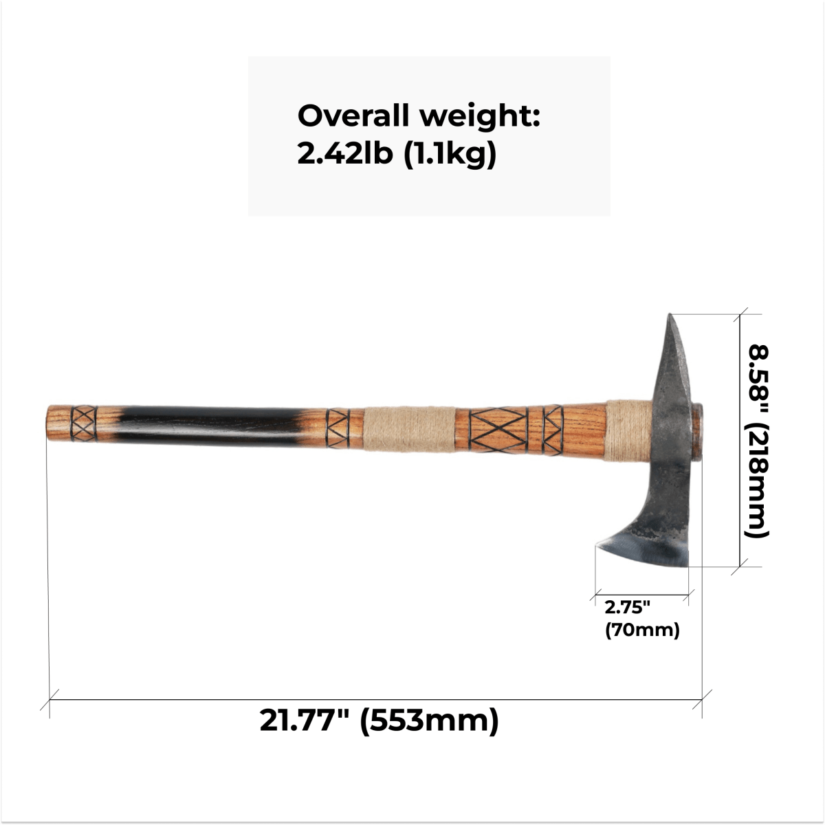 Hand - forged Gagegizhig tomahawk from AncientSmithy