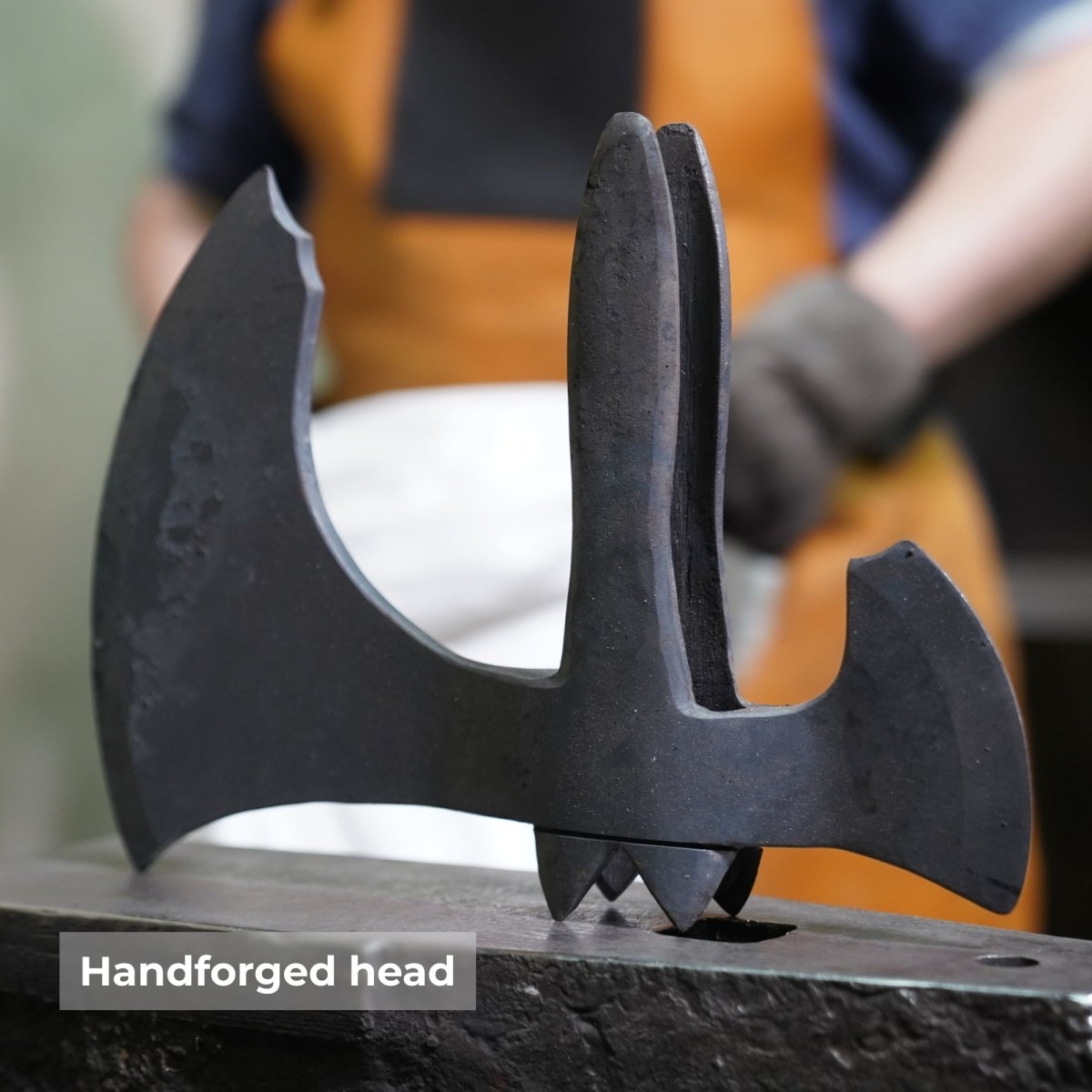 Hand-forged Leviathan axe with leather wrap "Ragnarok Kratos axe" from AncientSmithy