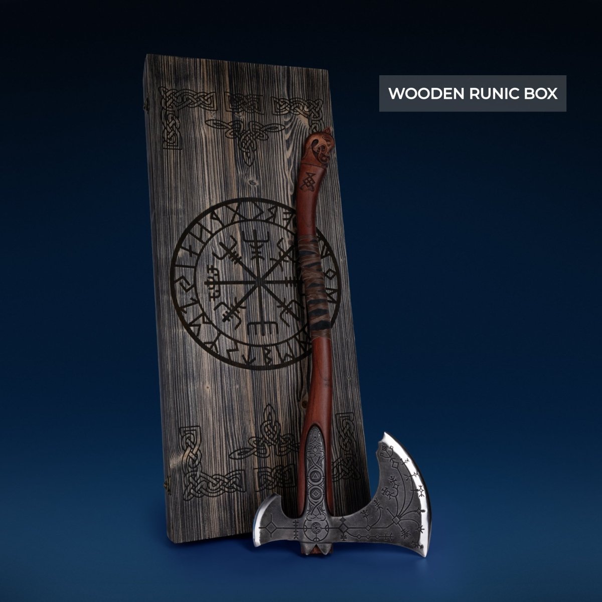 Hand - forged Leviathan axe with leather wrap from AncientSmithy