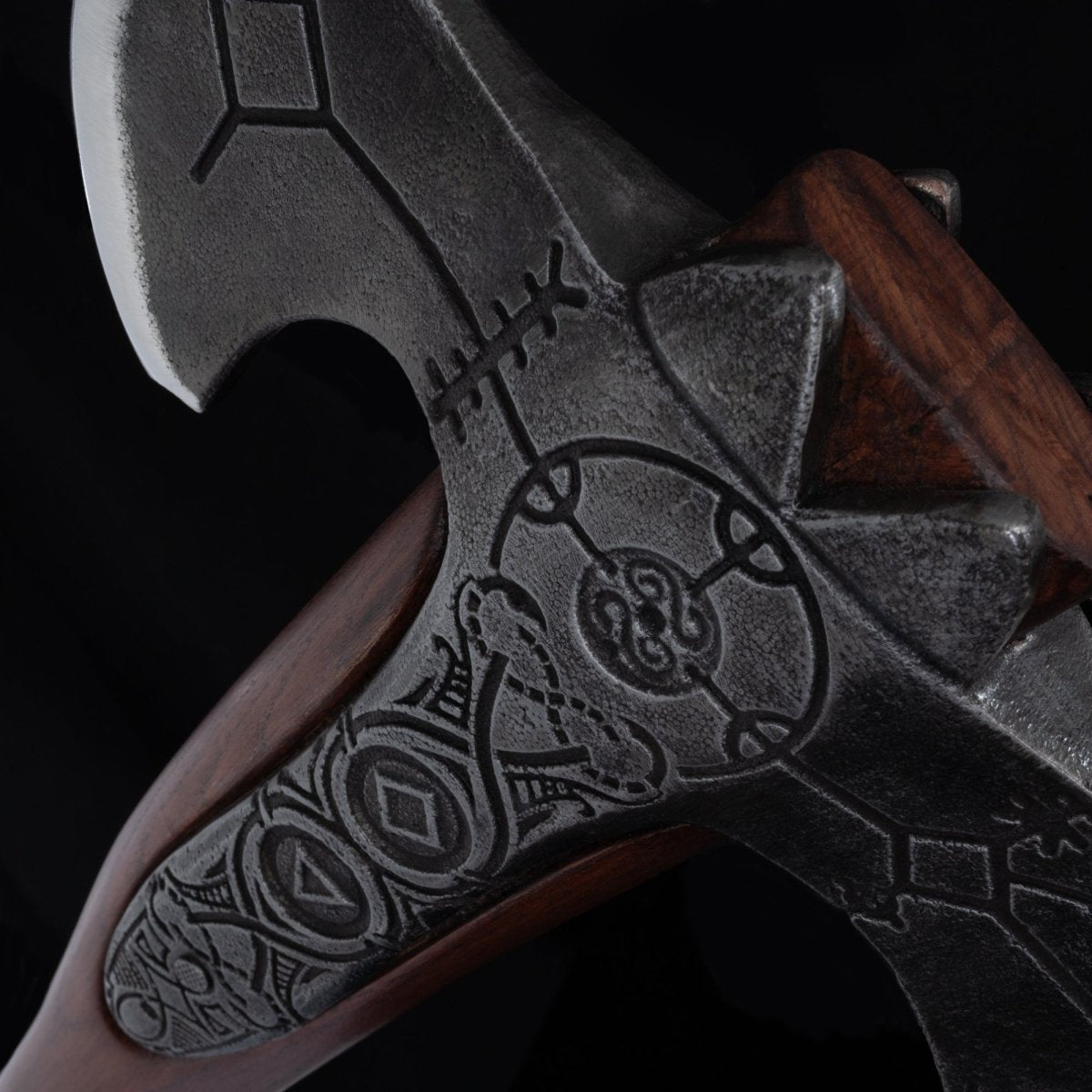 Hand - forged Leviathan axe with leather wrap from AncientSmithy