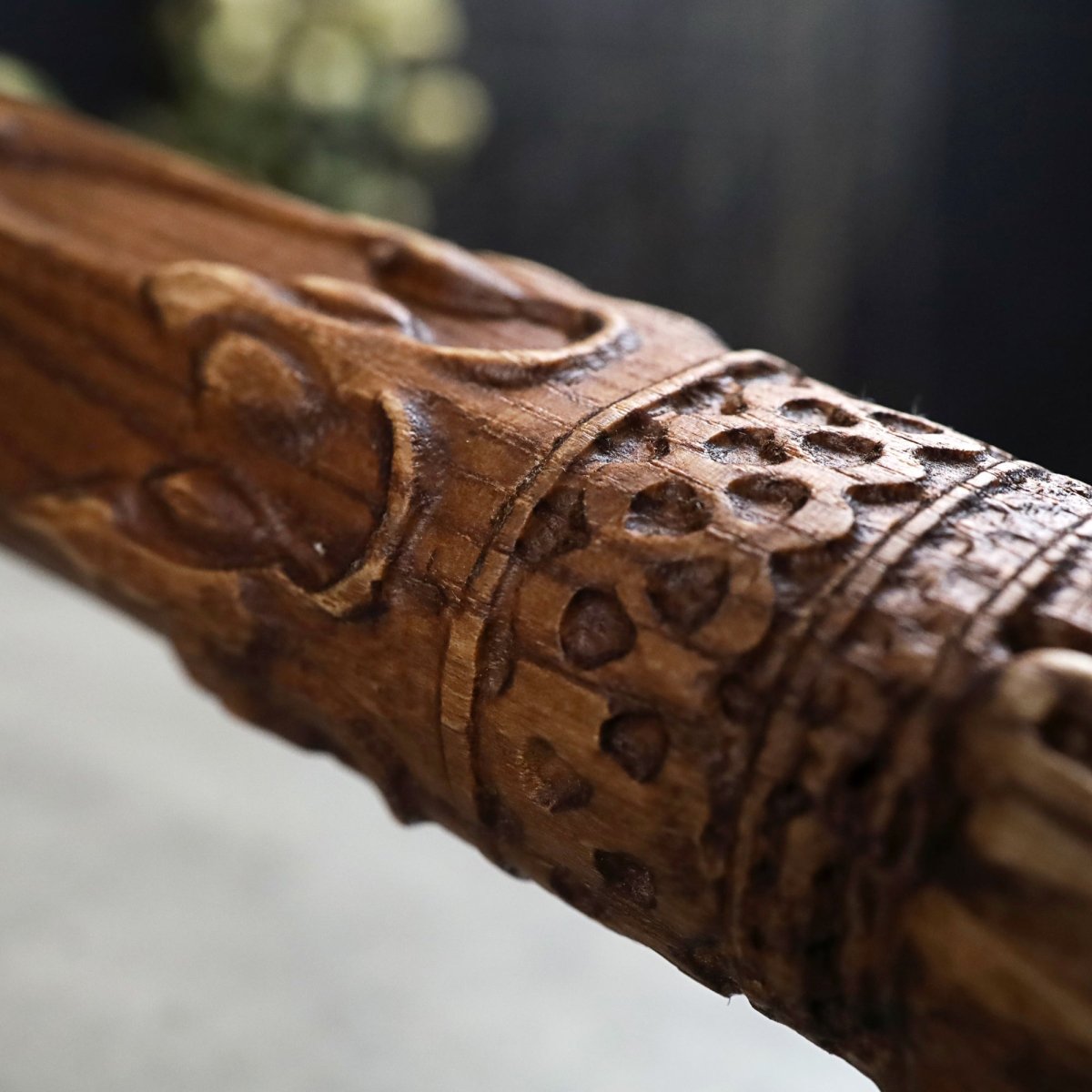 Handcrafted Leviathan axe with leather cover and glow in the dark runes from AncientSmithy
