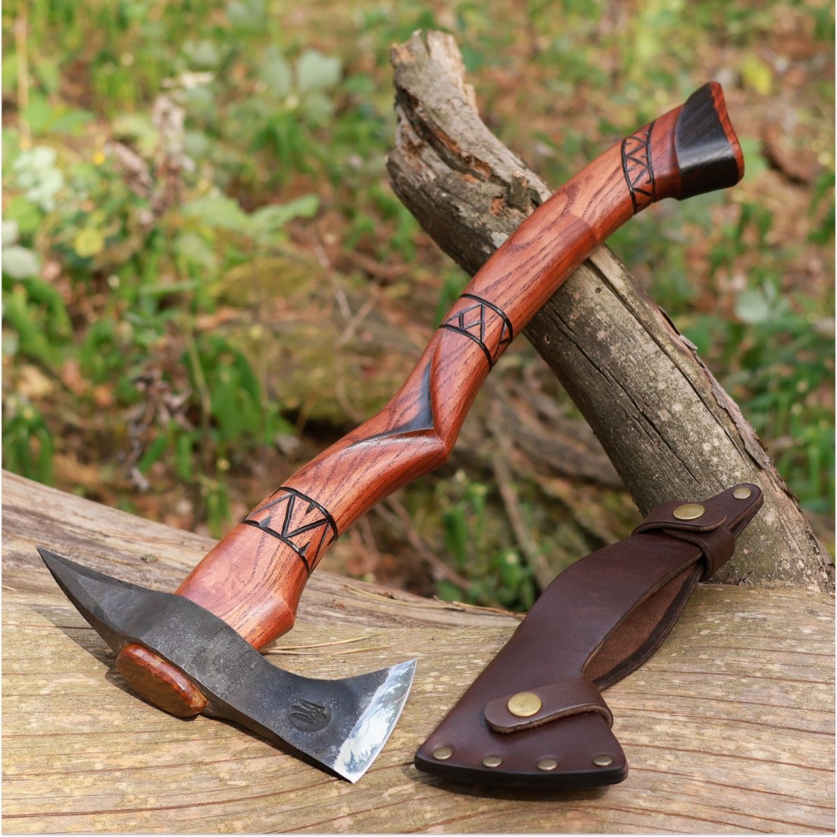 Handmade tomahawk axe "Black Hawk" from AncientSmithy
