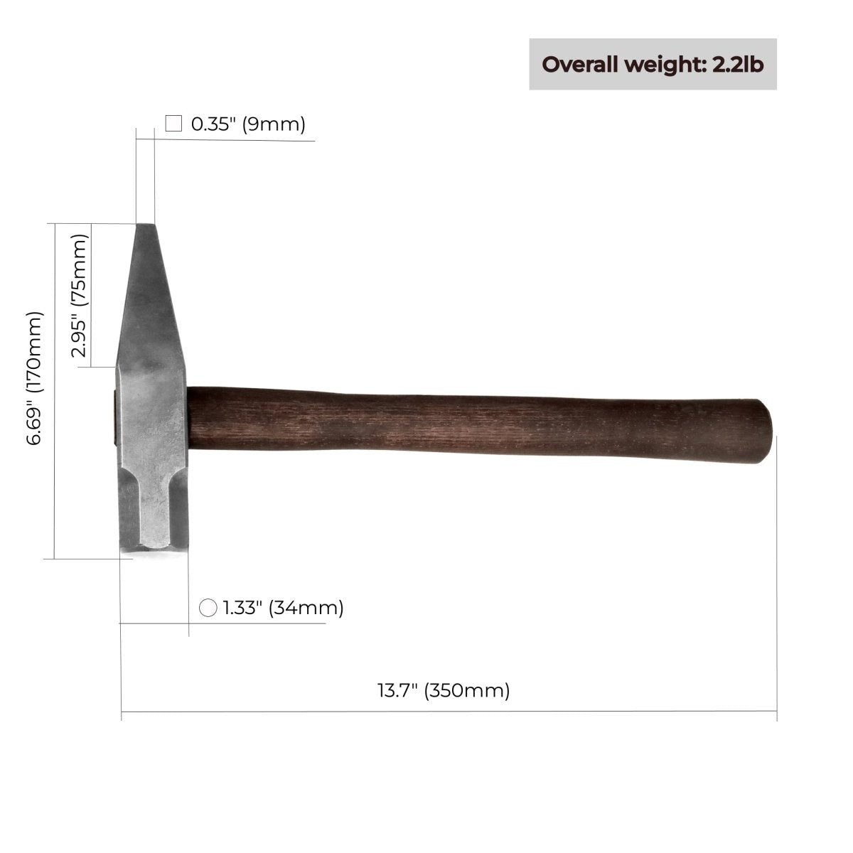 Hot Punch Square Hammer Drift for Blacksmiting 2.2 lbs from AncientSmithy