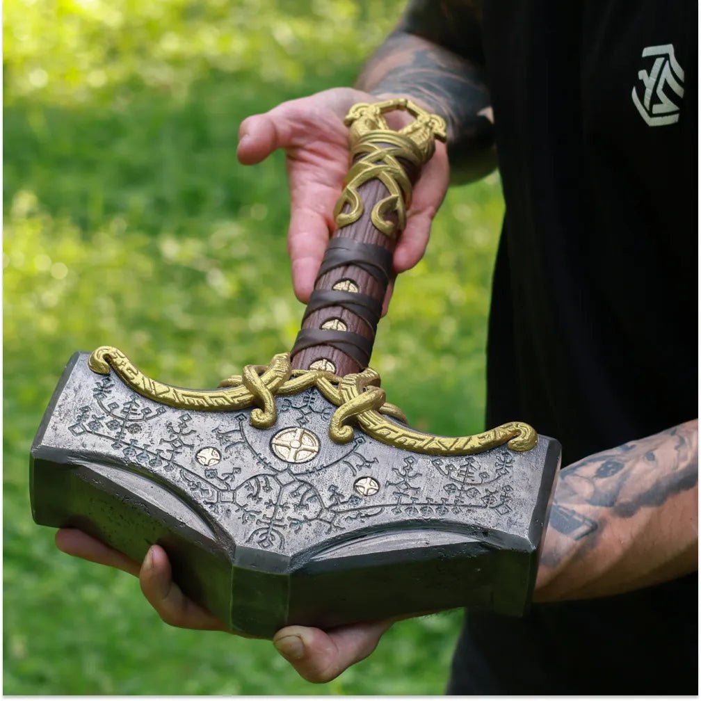 Mjolnir hammer steel version 26.45lb and Luminescent runes from AncientSmithy