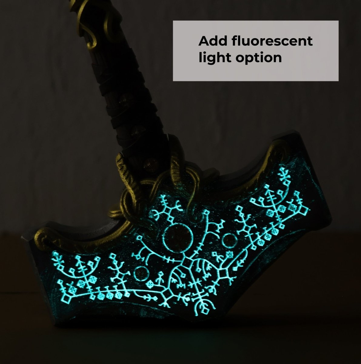 Mjolnir hammer steel version 26.45lb and Luminescent runes from AncientSmithy