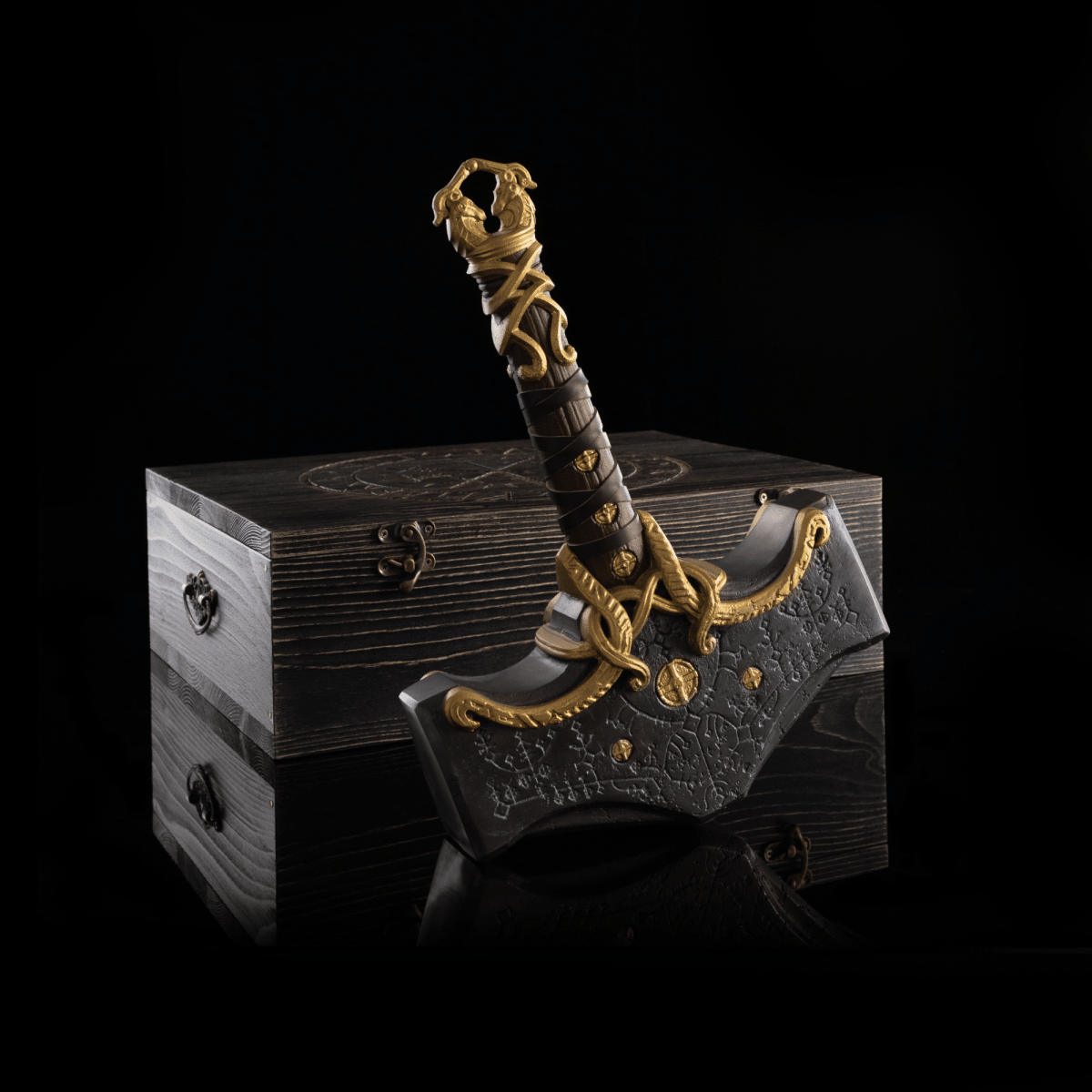Mjolnir hammer steel version 26.45lb Glow-in-the-Dark Runes from AncientSmithy