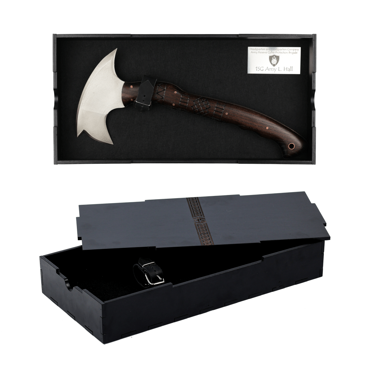 Premium Wooden Box – The Perfect Storage for Your Tomahawk from AncientSmithy