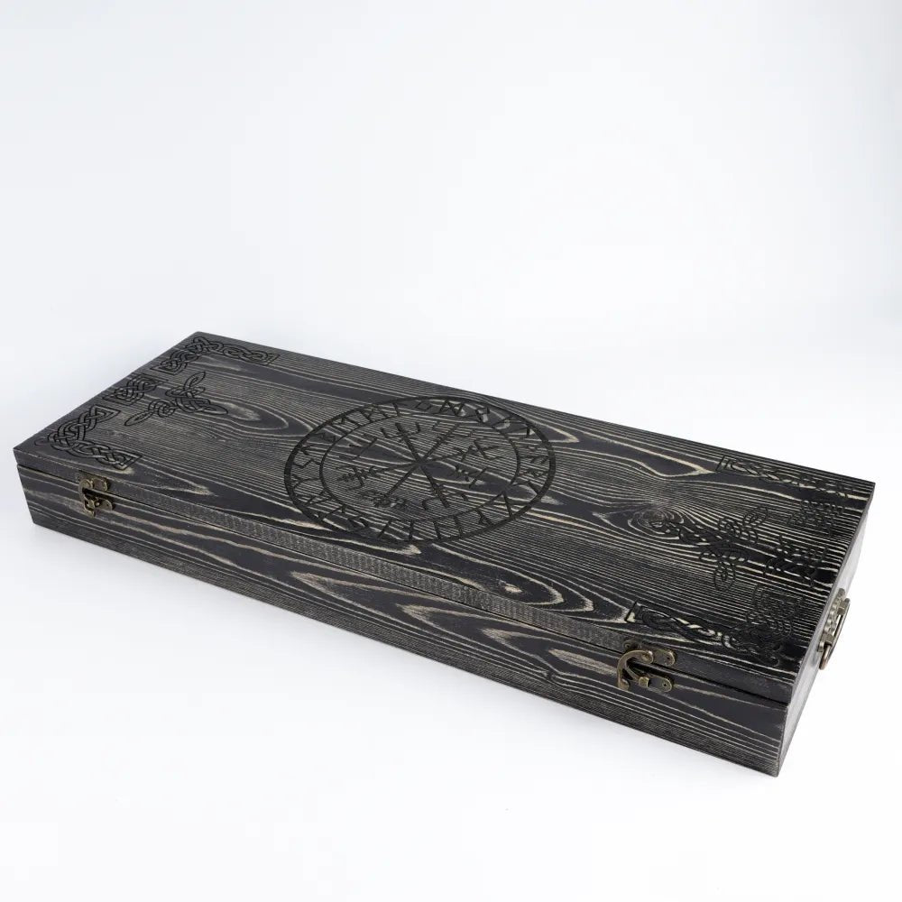 Runic wooden box for big axe from AncientSmithy