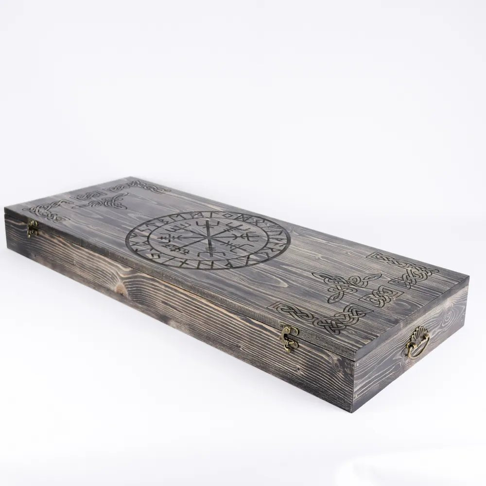 Runic wooden box for standard Leviathan axe from AncientSmithy