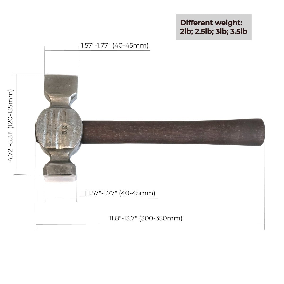 Straight Peen Hammer for blacksmithing from AncientSmithy
