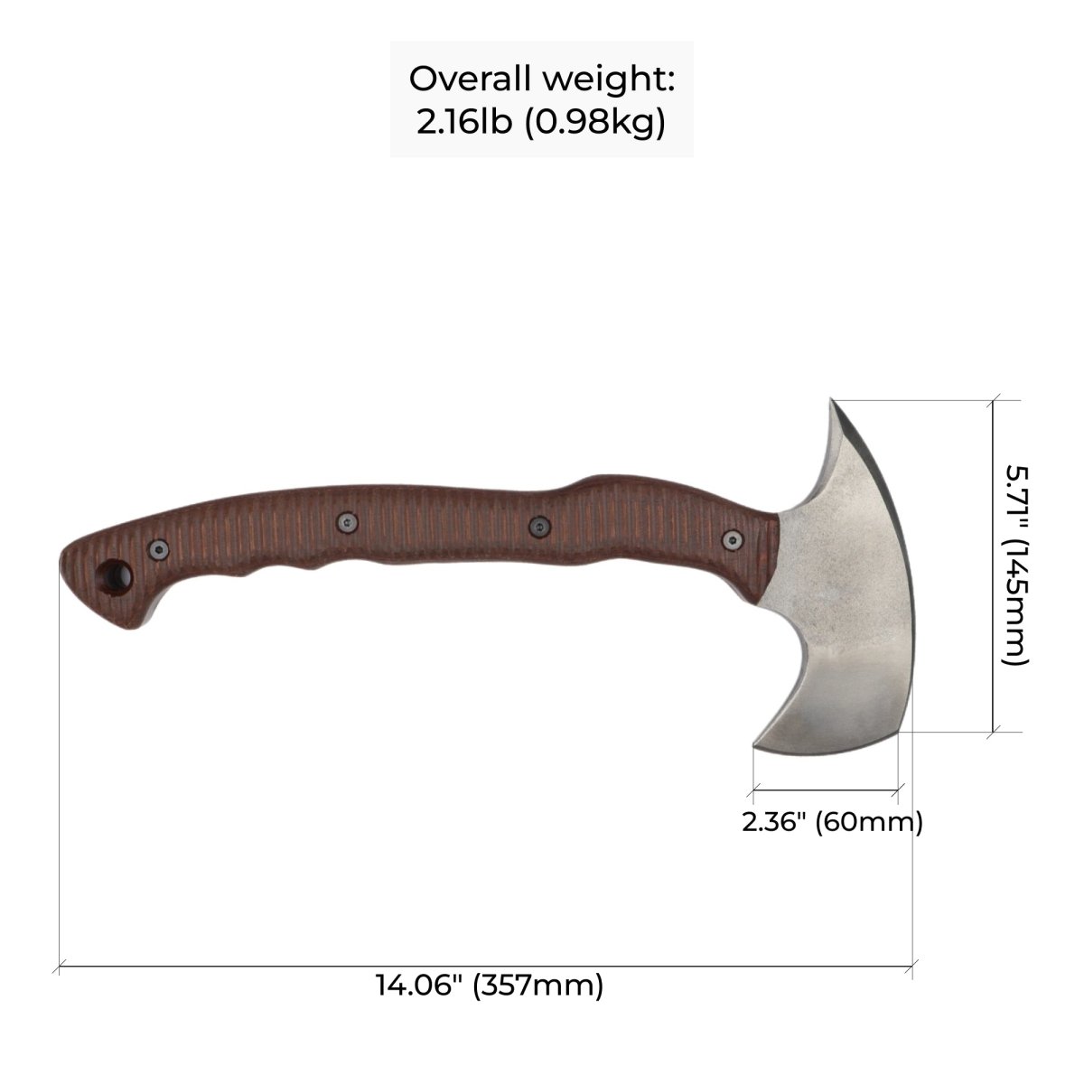 Tactical tomahawk "Wendigo" with polymer composite handle from AncientSmithy