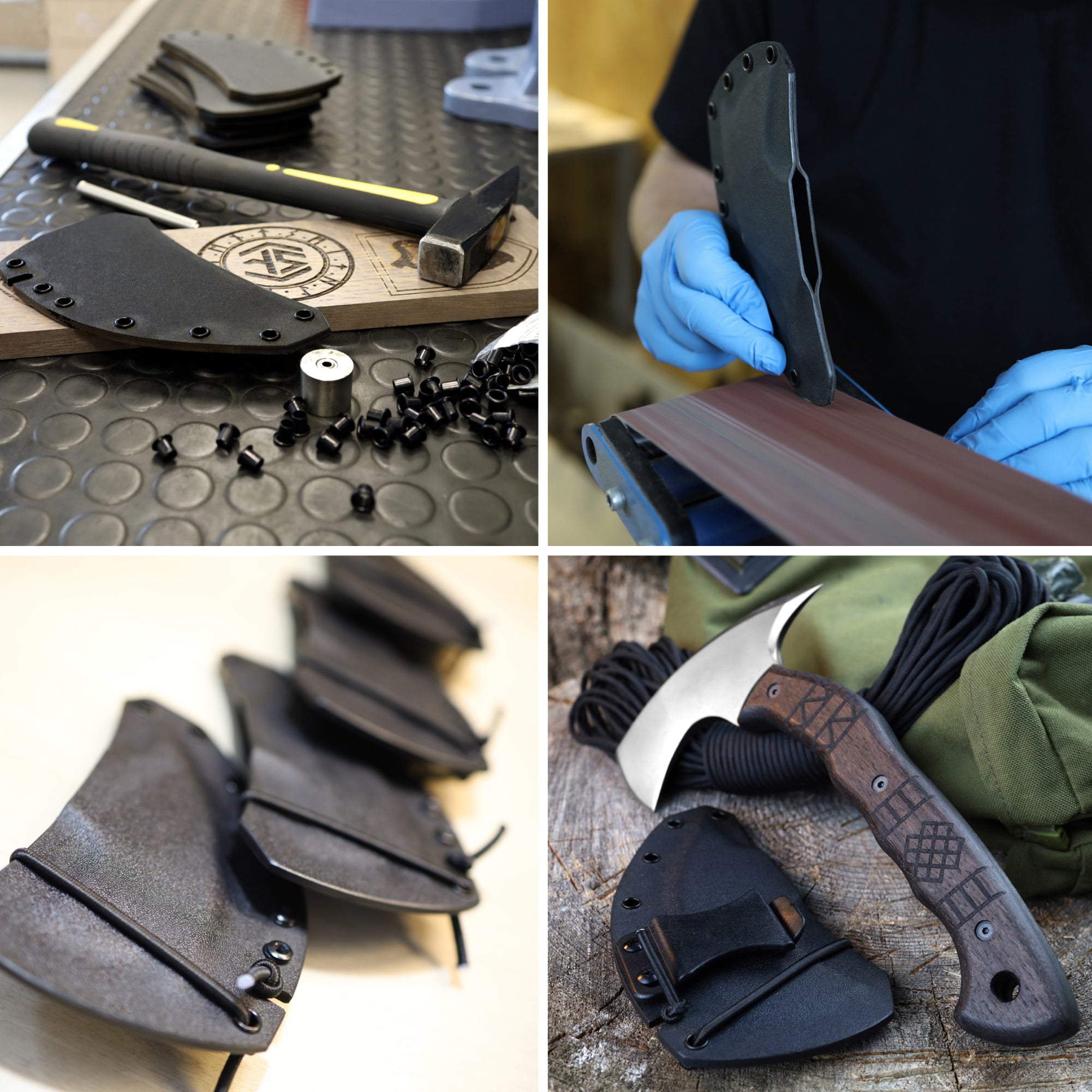 Compact tomahawk "Otokan" with tribal engraving