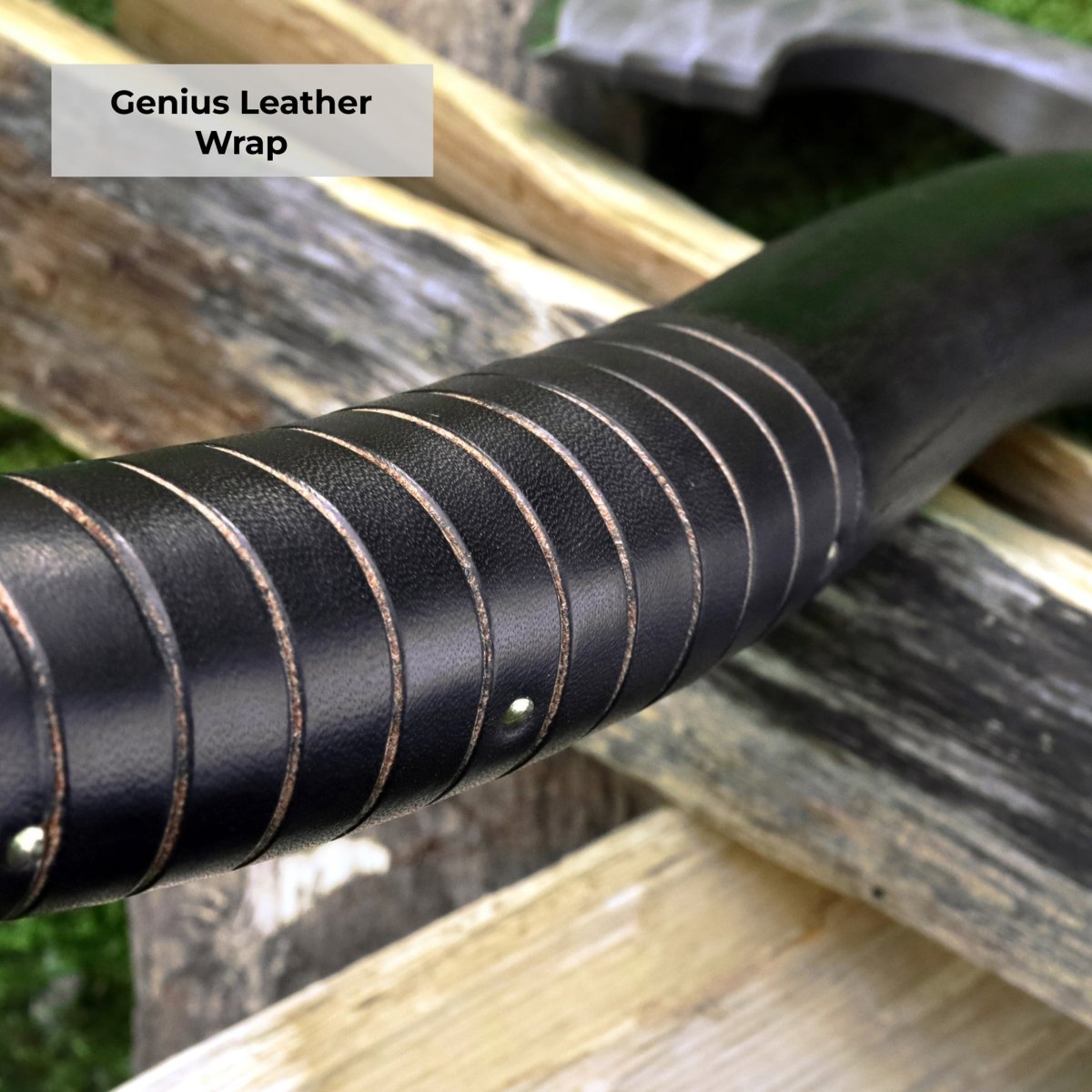 Viking axe "Vargoks" with leather wrap from AncientSmithy