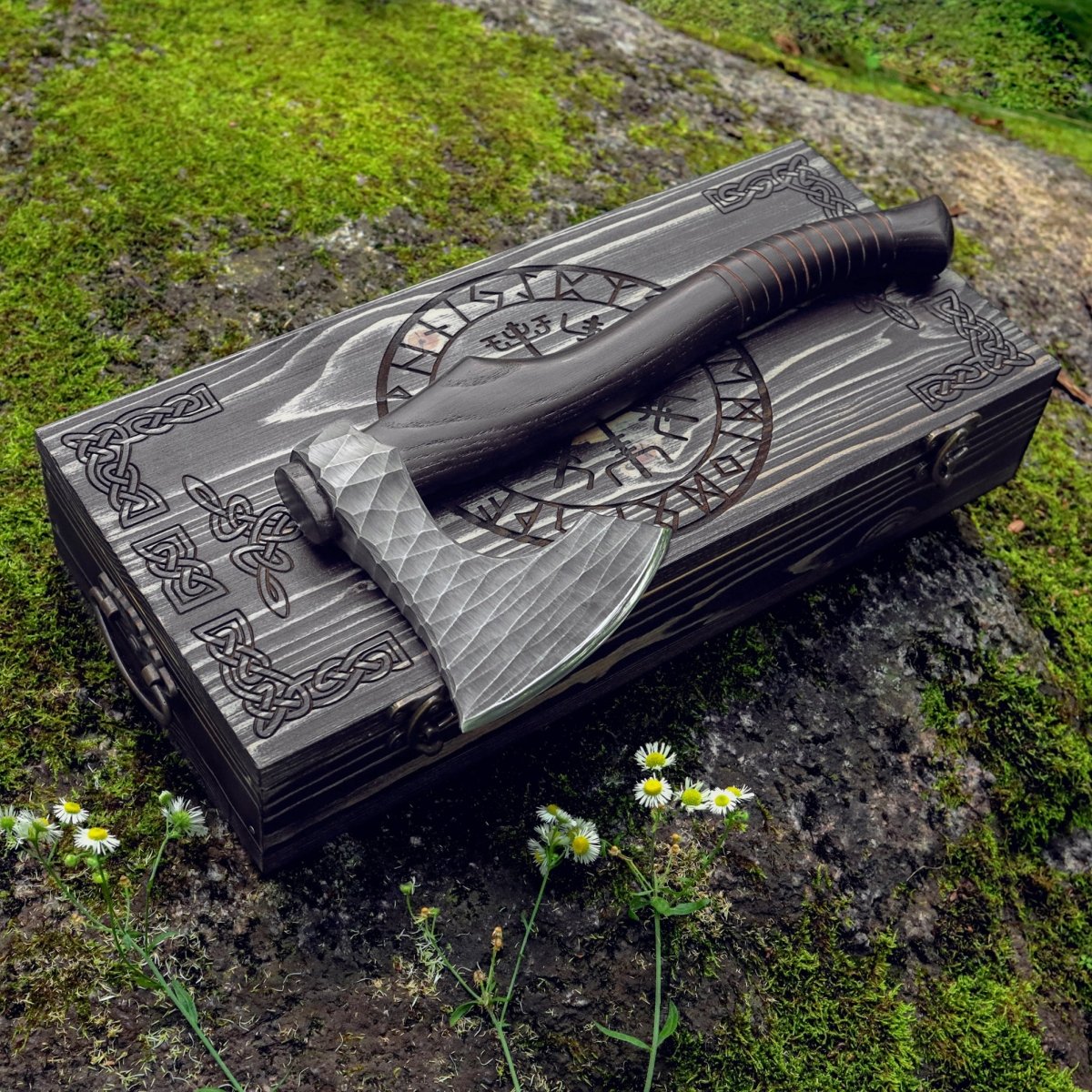 Viking axe "Vargoks" with leather wrap from AncientSmithy