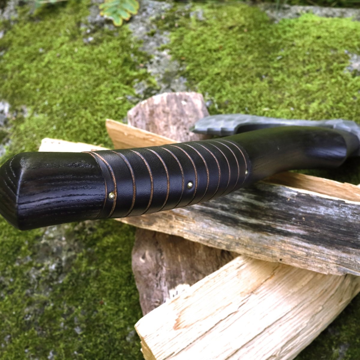 Viking axe "Vargoks" with leather wrap from AncientSmithy