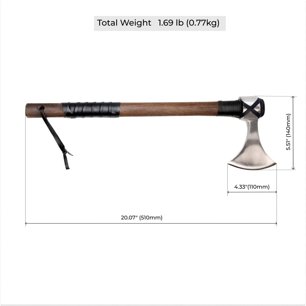 Viking Axe "Vindflaug" with Leather Wrap from AncientSmithy