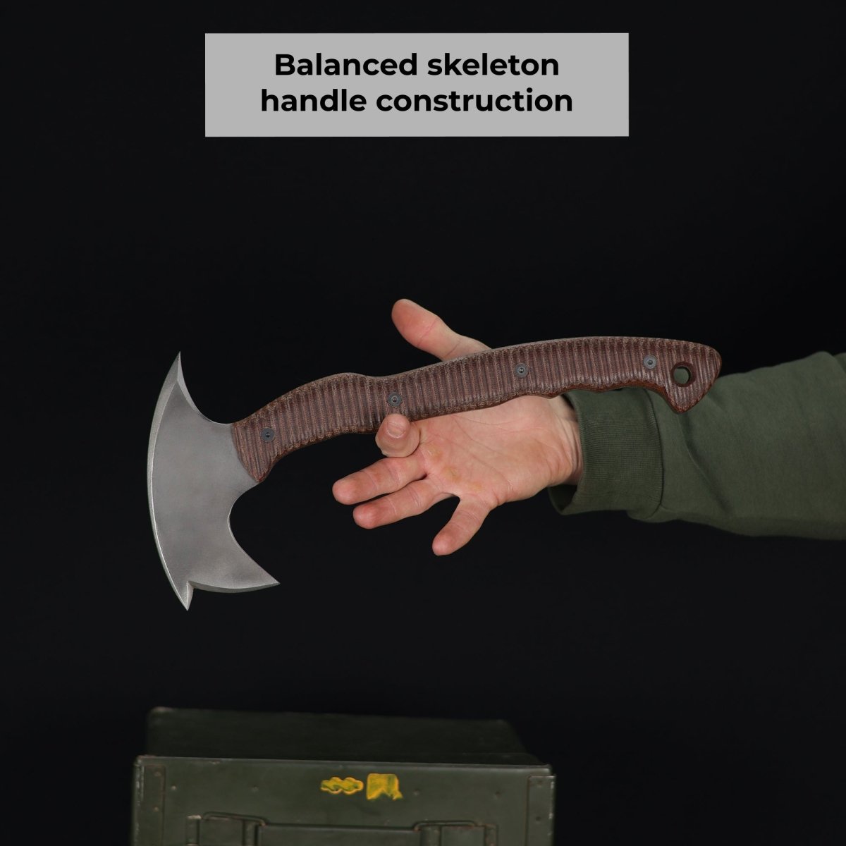 Combat three spikes tomahawk with polymer composite handle 13.77" from AncientSmithy