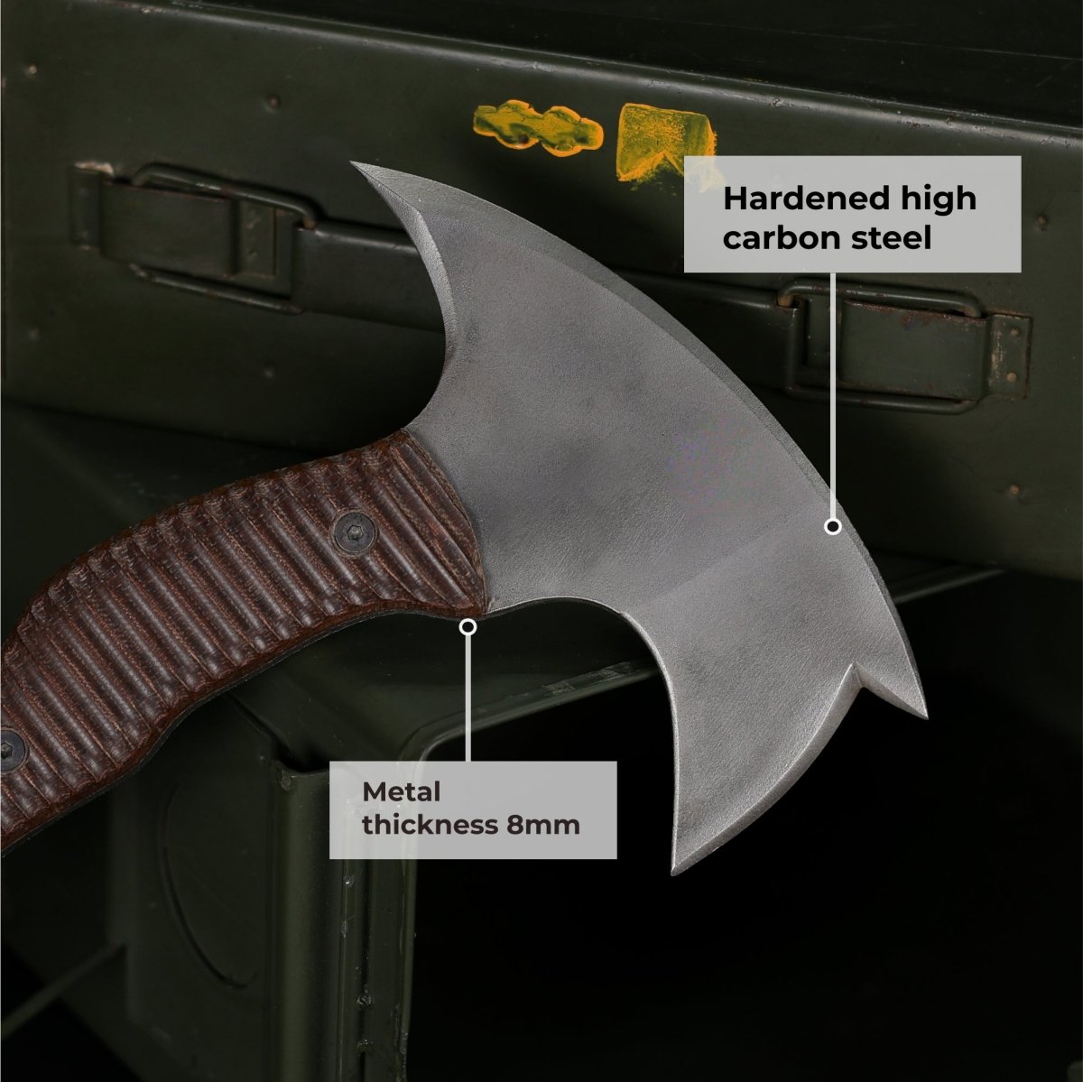 Combat three spikes tomahawk with polymer composite handle 13.77" from AncientSmithy