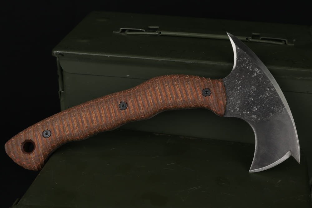 Compact tactical tomahawk with polymer composite handle from AncientSmithy