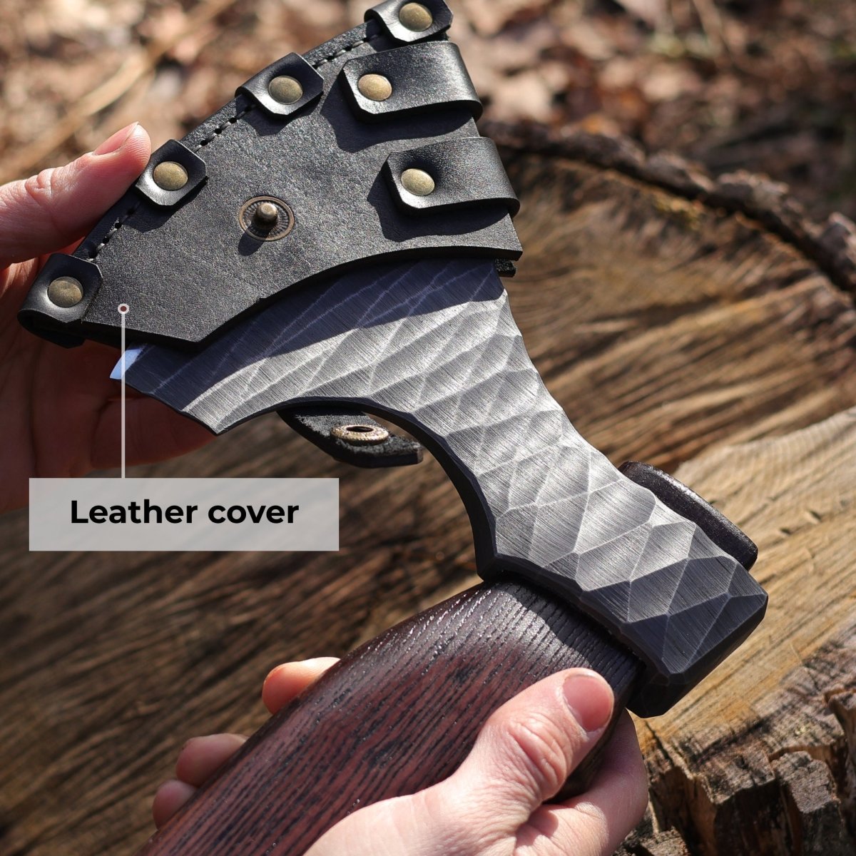 Hand forged axe “Sterk Vorley” with leather cover from AncientSmithy