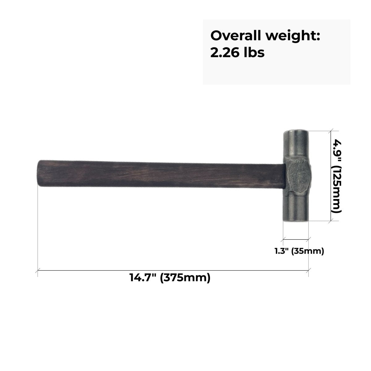 Hand-forged planishing hammer - Double headed round hammer for blacksmithing from AncientSmithy