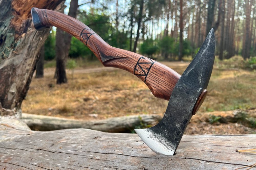 Handmade tomahawk axe "Black Hawk" from AncientSmithy