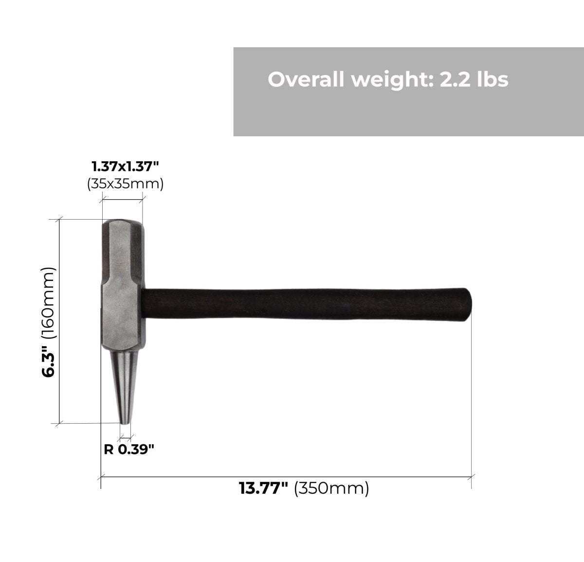 Hot Punch Circle Hammer Drift for Blacksmiting 2.2 lbs from AncientSmithy