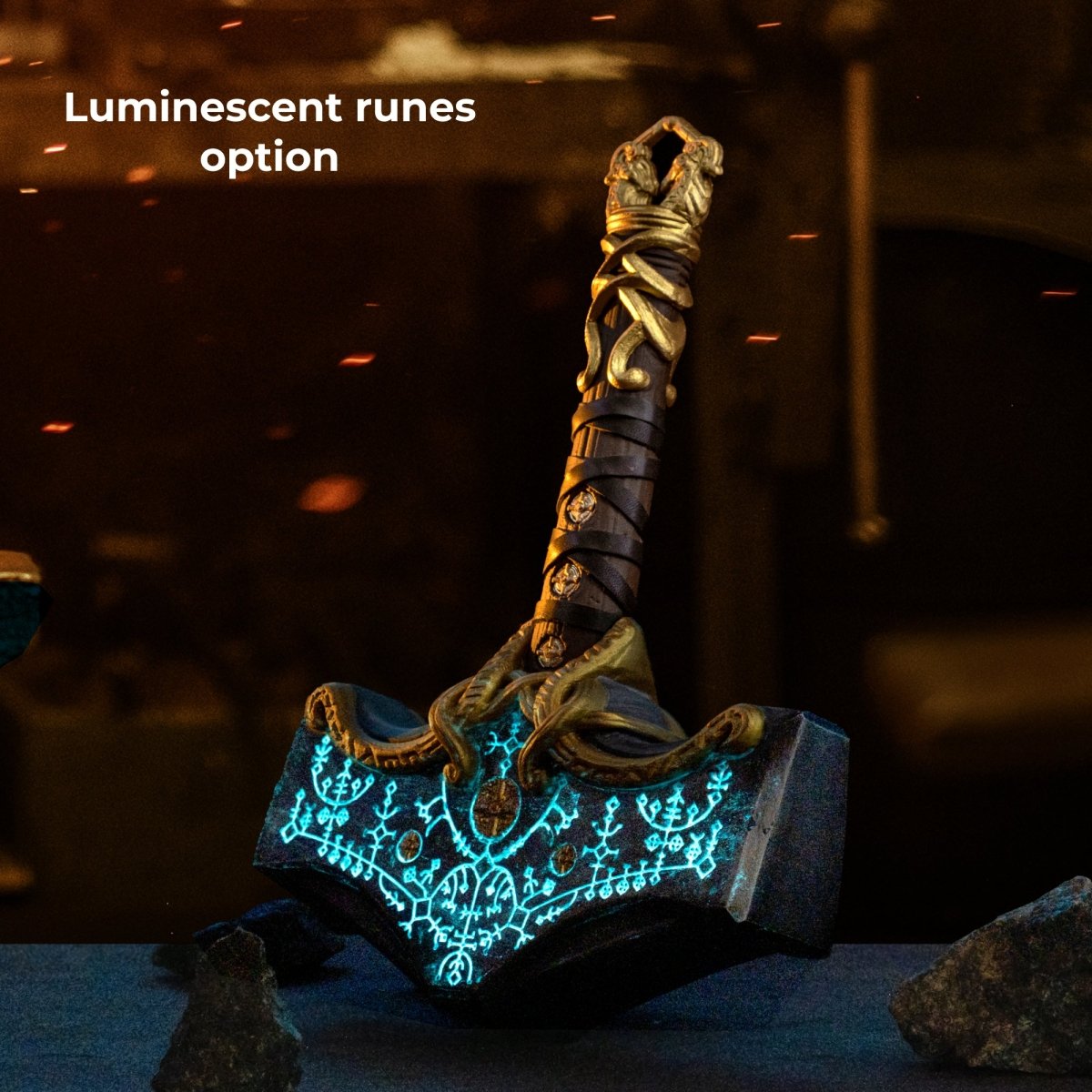 Mjolnir (Thor hammer) from God of War: Ragnarok Gold version from AncientSmithy