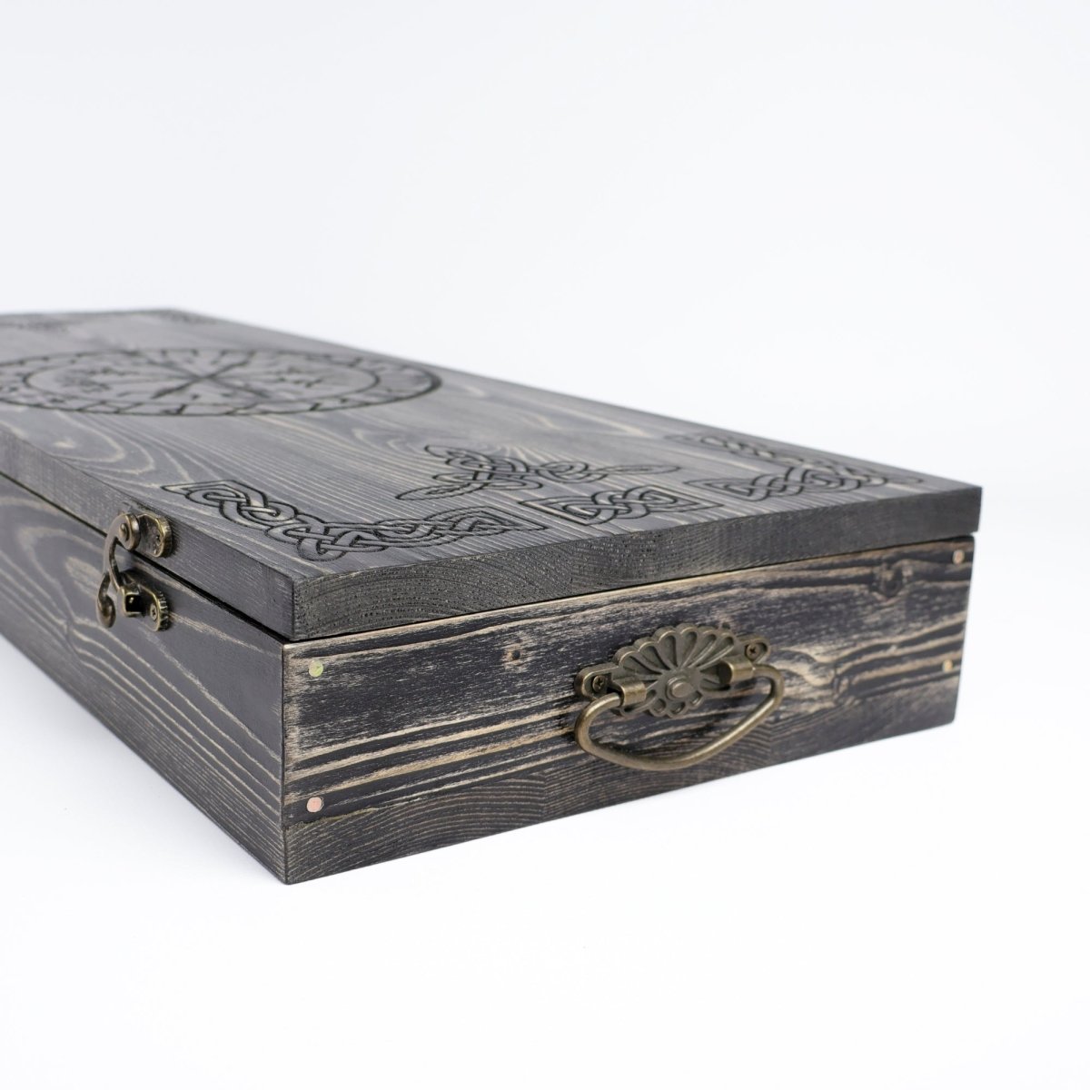 Runic wooden box for big axe from AncientSmithy