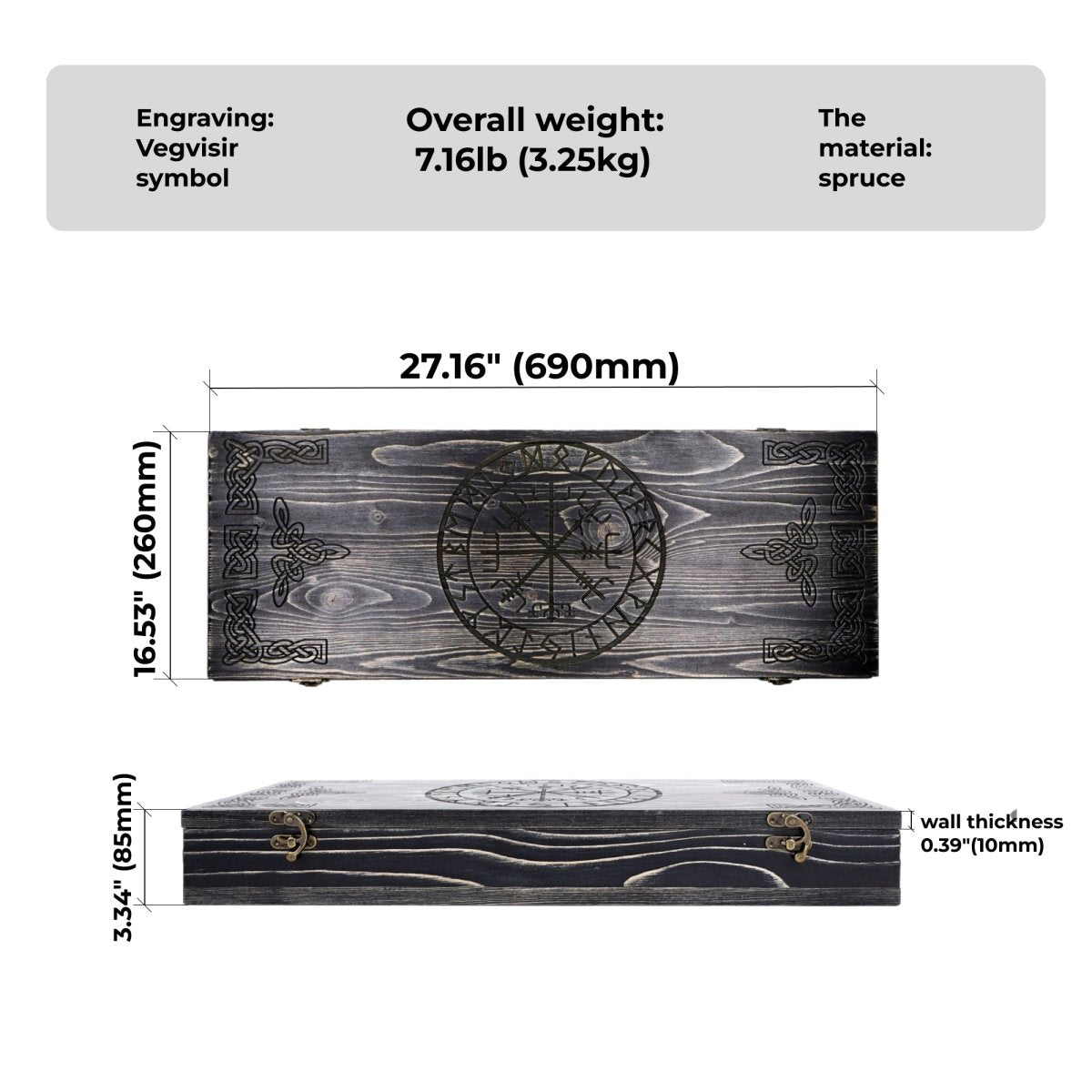 Runic wooden box for big axe from AncientSmithy