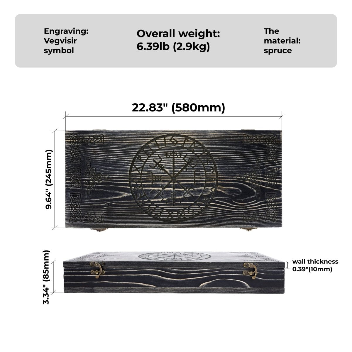 Runic wooden box for medium axe from AncientSmithy