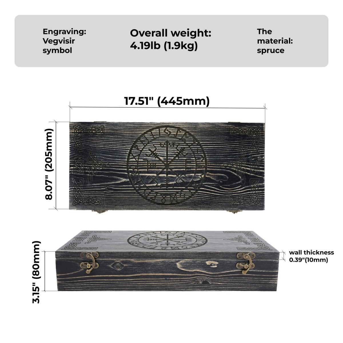 Runic wooden box for small axe from AncientSmithy