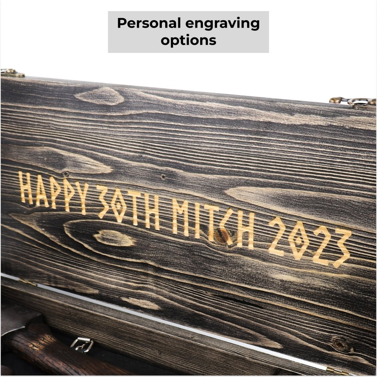 Runic wooden box for standard Leviathan axe from AncientSmithy