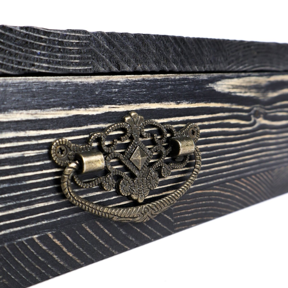 Square runic wooden box for fist axe from AncientSmithy