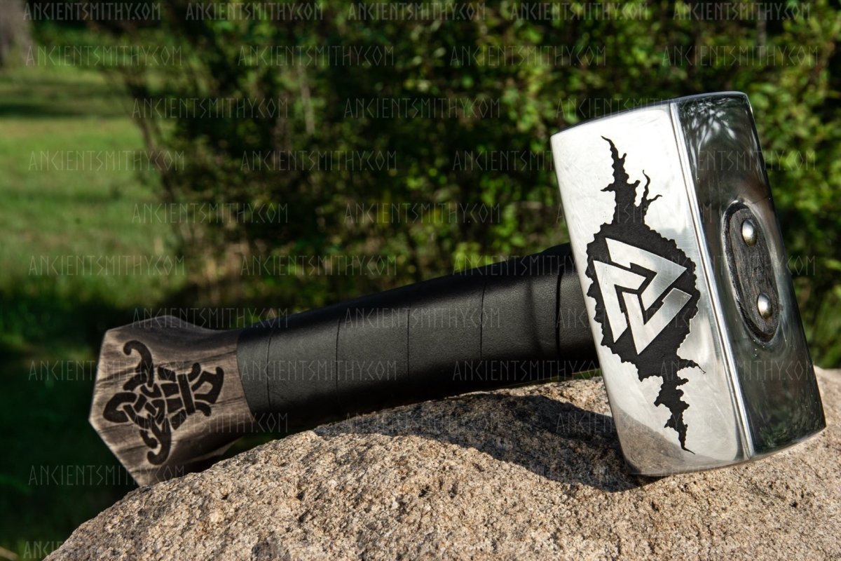 Viking hammer Valknut from AncientSmithy