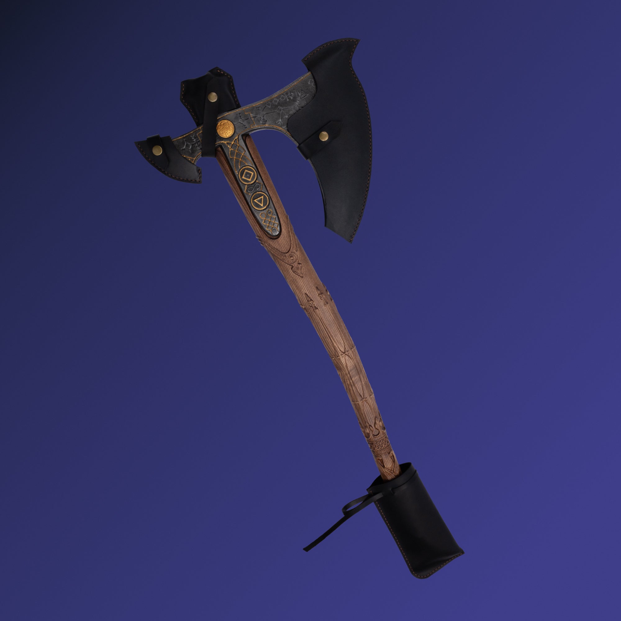 Handgeschmiedete Leviathan Axt mit Lederwicklung