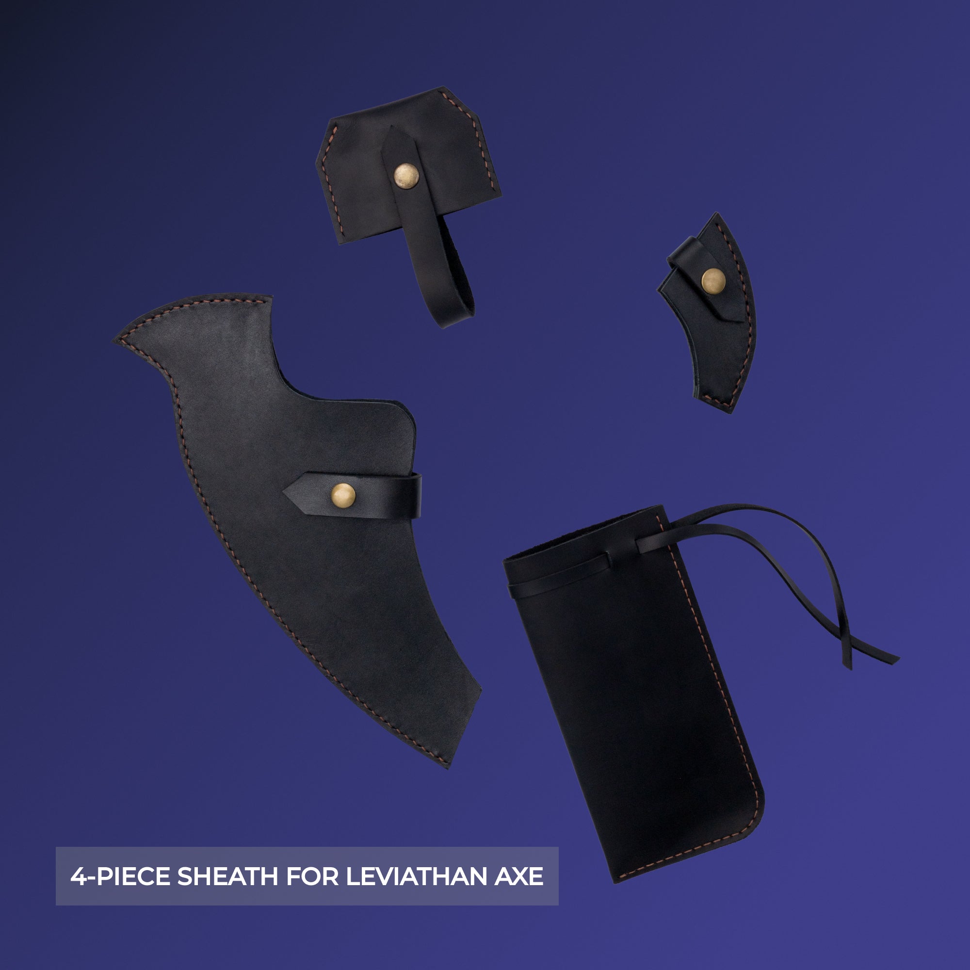 Handgeschmiedete Leviathan Axt mit Lederwicklung