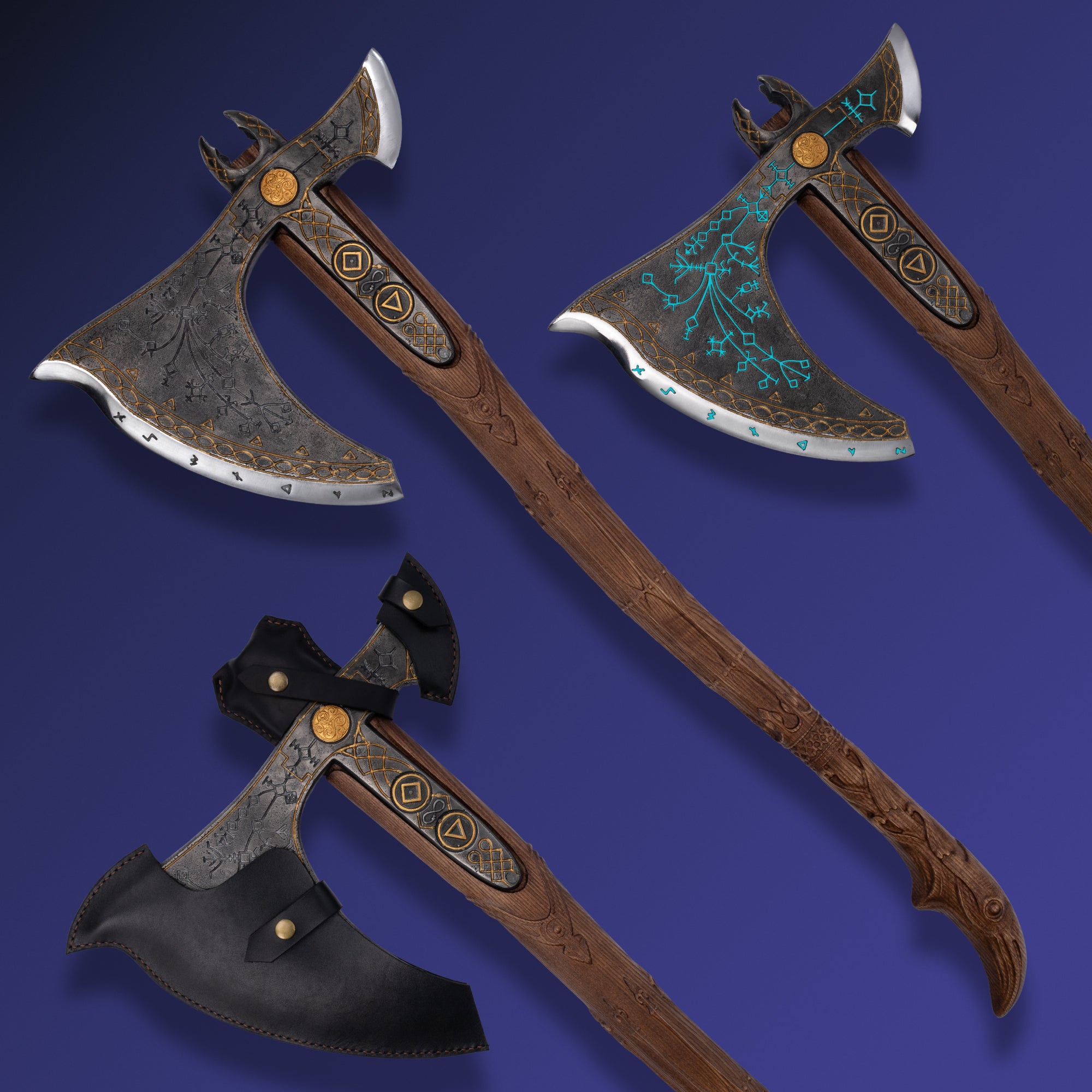 Handgeschmiedete Leviathan Axt mit Lederwicklung