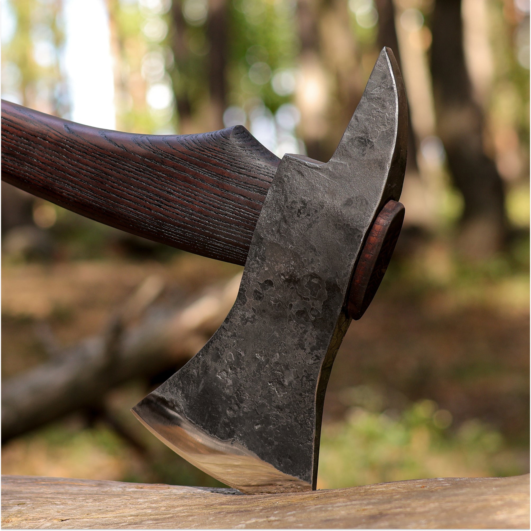 Hand forged Fireman's Axe "American superhero" with leather case