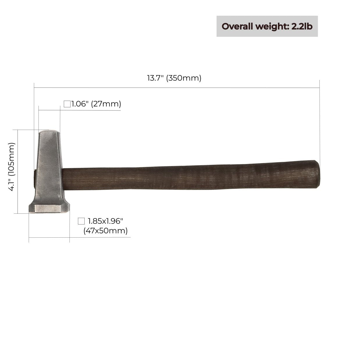 Blacksmith Flatter Hammer 2.5 lbs from AncientSmithy